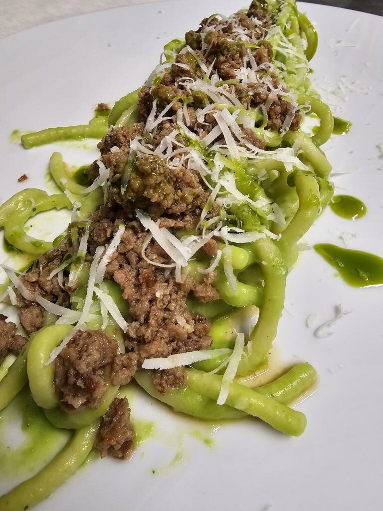 spaghettoni quadri con crema di zucchini